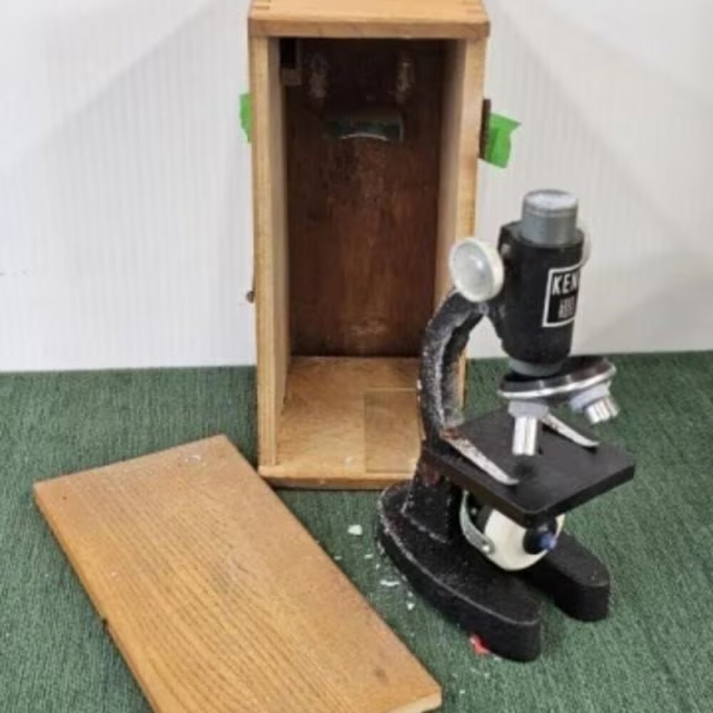BNF - Parts Only or Fix Kent MICROSCOPE 750x Science Vintage Microscope